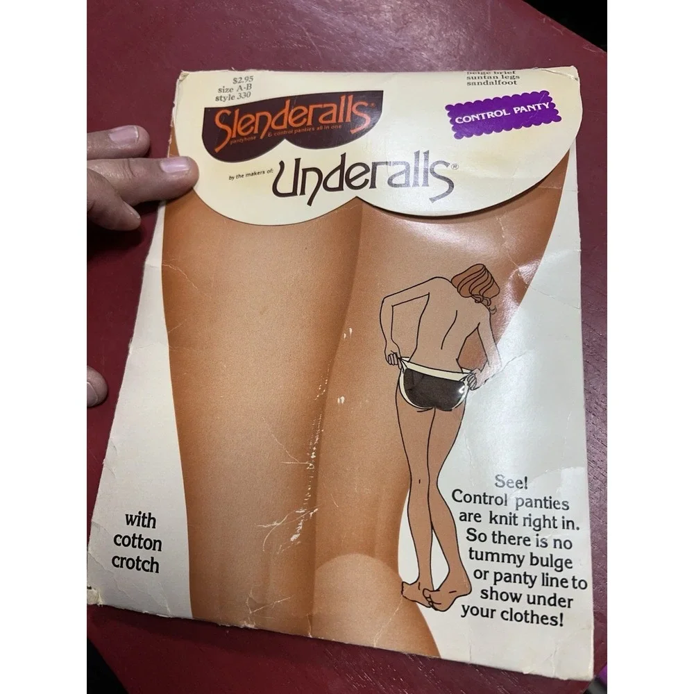 Vintage Underalls‎ Slenderalls Pantyhose Beige Suntan Size A-B Style 330